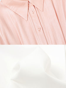 Pink 1950S Vintage Classic Fake Two Piece  Irregular Hem Vintage Dress