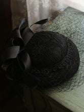 Load image into Gallery viewer, Big Bow Long Tulle Vintage Lace 1950S Hat