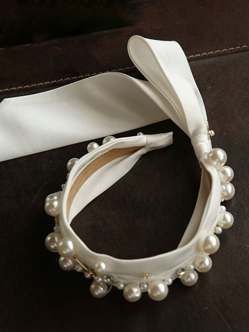 Vintage Pearl Hair Wedding Headband Hair Jewelry for Women