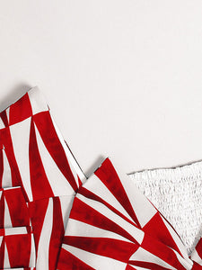 Red Irregular Graphic Bowknot 1950S Summer Dress