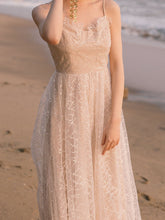 Load image into Gallery viewer, Apricot Ballet Lace Strap Vintage Dance Sequins Dress