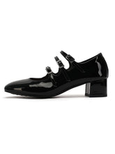 Load image into Gallery viewer, Women&#39;s Chunky Heel Mary Jane Square Toe Leather Vintage Shoes