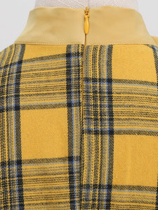 Big BowKnot Plaid 3/4 Sleeve 1950S Vintage Dress With Pockets