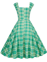 Load image into Gallery viewer, Green Plaid Sleeveless 1950S Vinatge Cotton Dress