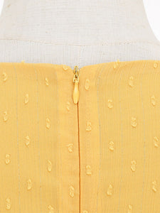 Yellow Bow Collar Semi-Sheer Swing 1950S Dress