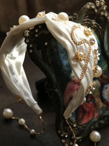Vintage Handmade Pearl Sweet Hair Wedding Headband Hair Jewelry for Women