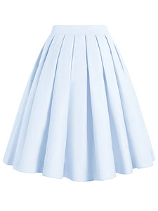 1950S BabyBlue High Wasit Pleated Swing Skirt