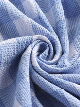 Load image into Gallery viewer, Blue And White Plaid V Neck 1950S Dress With Belt