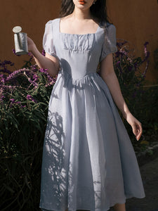 Square Neck Puff Sleeve Cinderella Princess Dress
