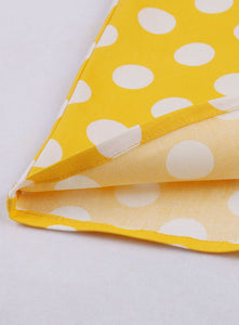 Yellow Polka Dots V Neck 1950S Vintage Belle Style Swing Dress