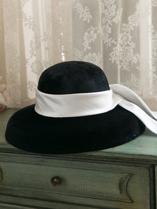 Black And White Vintage Audrey Hepburn Same Style 1950S Hat
