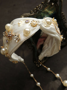 Vintage Handmade Pearl Sweet Hair Wedding Headband Hair Jewelry for Women