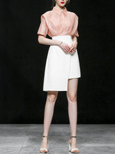 Load image into Gallery viewer, Pink 1950S Vintage Classic Fake Two Piece  Irregular Hem Vintage Dress