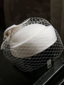 White Pearl Tulle Vintage Lace Half-Hat 1950S Hat