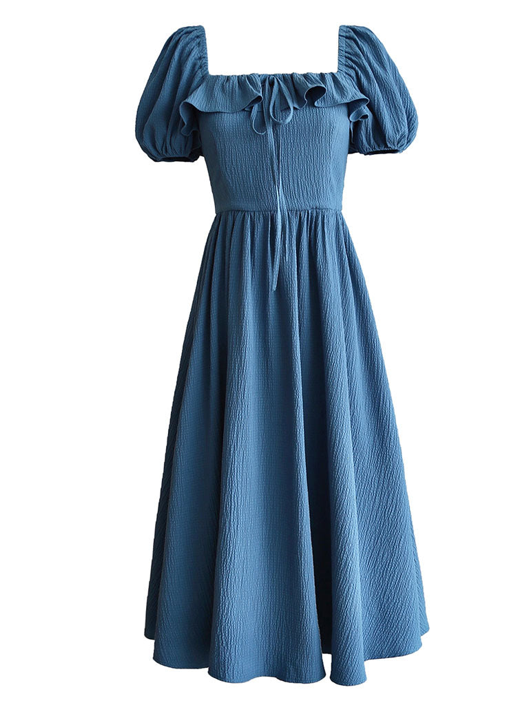 Vintage Blue Mid Century Ruffles Vintage 1950S Prairie Dress Jolly Vintage Vintage Blue Mid Century Ruffles Vintage 1950S Prairie Dress Jolly Vintage