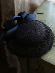 Big Bow Long Tulle Vintage Lace 1950S Hat