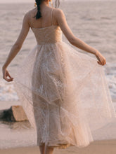 Load image into Gallery viewer, Apricot Ballet Lace Strap Vintage Dance Sequins Dress