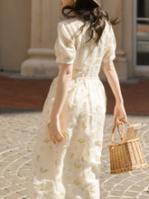 Load image into Gallery viewer, Sweet Apricot Leaf Embroidered Princess Corset Vintage Dress