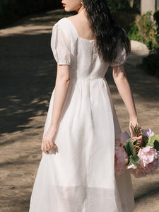 Square Neck Puff Sleeve Cinderella Princess Dress
