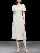 Load image into Gallery viewer, Puff Sleeve Cross Audrey Hepburn Dress SpiltVintage 1950S Dress