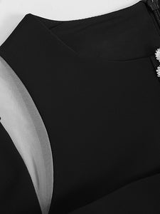 Black Vintage Style Cut Out Bow 1960S Dress