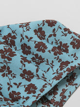 Load image into Gallery viewer, Blue Vintage Puff Sleeve Ruffled Floral Print Bow Summer Dress