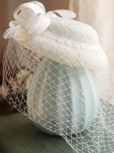 Load image into Gallery viewer, Big Bow Long Tulle Vintage Lace 1950S Hat