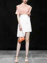 Load image into Gallery viewer, Pink 1950S Vintage Classic Fake Two Piece  Irregular Hem Vintage Dress