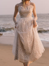 Load image into Gallery viewer, Apricot Ballet Lace Strap Vintage Dance Sequins Dress
