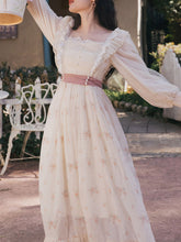 Load image into Gallery viewer, Apricot Ruffles Lace Long Sleeve Vintage 1950S Swing Victoria&#39;s Fairy Dress