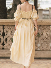 Load image into Gallery viewer, Yellow Off Shoulder Gentle And Soft Vintage Party Dress