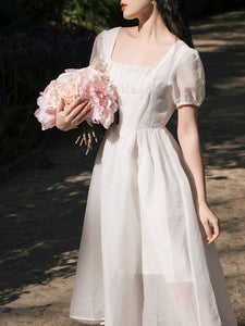 Square Neck Puff Sleeve Cinderella Princess Dress