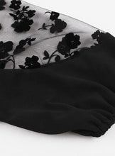 Load image into Gallery viewer, Black Crew Neck Semi-Sheer 1950S Vintage Dress