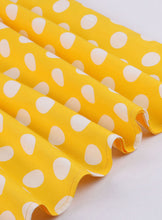 Load image into Gallery viewer, Yellow Polka Dots V Neck 1950S Vintage Belle Style Swing Dress