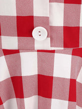 Load image into Gallery viewer, Red And White Plaid Pockets Vintage Halter 1950S Dress With Button
