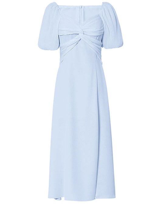 Puff Sleeve Cross Audrey Hepburn Dress SpiltVintage 1950S Dress