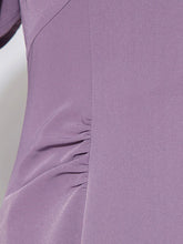 Load image into Gallery viewer, Lavender V Neck Puff Sleeve Swing Vintage Style 1940S Dress