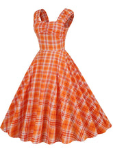 Load image into Gallery viewer, Green Plaid Sleeveless 1950S Vinatge Cotton Dress