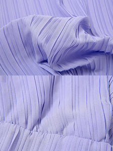 Purple Lantern Sleeve V Neck Chiffon Maxi Dress