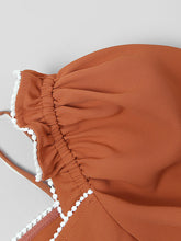Load image into Gallery viewer, Orange Off Shoulder Puff Sleeves And Ruffles Swing Princess Dress