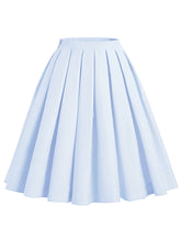 Load image into Gallery viewer, 1950S BabyBlue High Wasit Pleated Swing Skirt