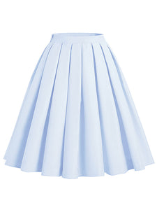 1950S BabyBlue High Wasit Pleated Swing Skirt