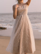 Load image into Gallery viewer, Apricot Ballet Lace Strap Vintage Dance Sequins Dress
