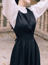 Load image into Gallery viewer, 2PS White Cotton Shirt Top And Black 1950S Vintage Dresss Suit