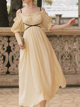Load image into Gallery viewer, Yellow Off Shoulder Gentle And Soft Vintage Party Dress