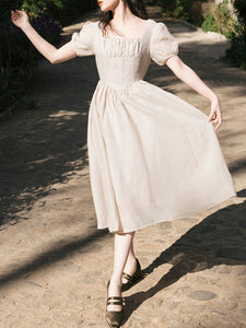 Square Neck Puff Sleeve Cinderella Princess Dress