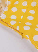 Load image into Gallery viewer, Yellow Polka Dots V Neck 1950S Vintage Belle Style Swing Dress
