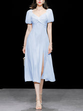 Load image into Gallery viewer, Puff Sleeve Cross Audrey Hepburn Dress SpiltVintage 1950S Dress