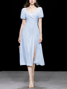 Puff Sleeve Cross Audrey Hepburn Dress SpiltVintage 1950S Dress