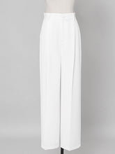 Load image into Gallery viewer, 2PS Casual White Shirt And White Wide Leg Pants Ninth Pants Pants Set